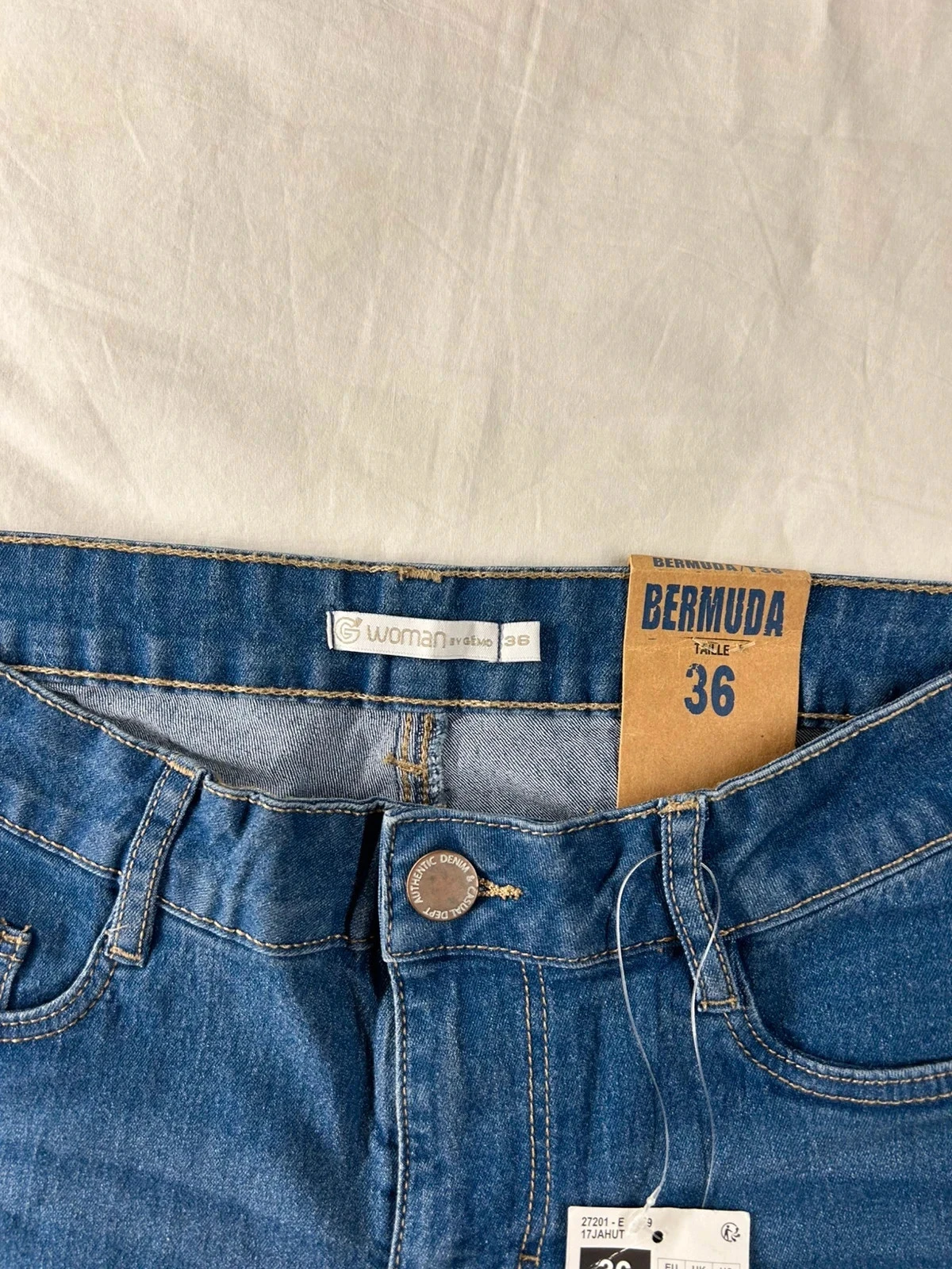 Gémo marineblauwe denim short bermuda voor dames maat 36 – photo 3